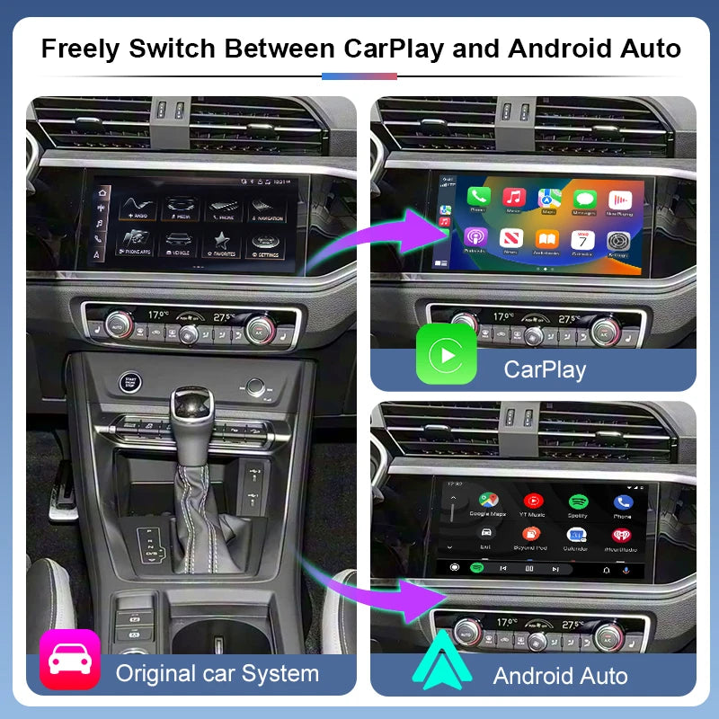Wireless CarPlay Audi A1 Q3 2019-2025 MIB3 System Android Auto Retrofit with Voice & Touch Control AirPlay Cameras