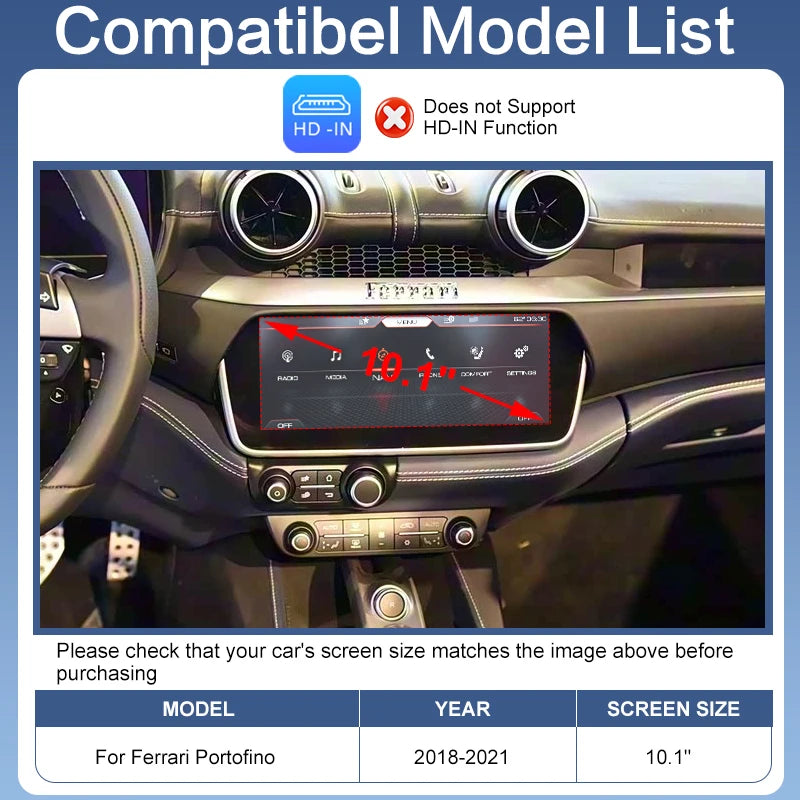 Wireless CarPlay Smart Module Ferrari California T/Portofino/GTC4Lusso/BR20 Support Android Auto AirPlay Autolink Cameras
