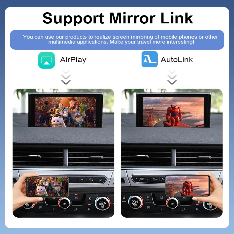 ZTUZAUTO Portable Wireless CarPlay Android Auto Interface for Audi Q2L Q7 MIB/MIB2 2016-2022 with Voice Control