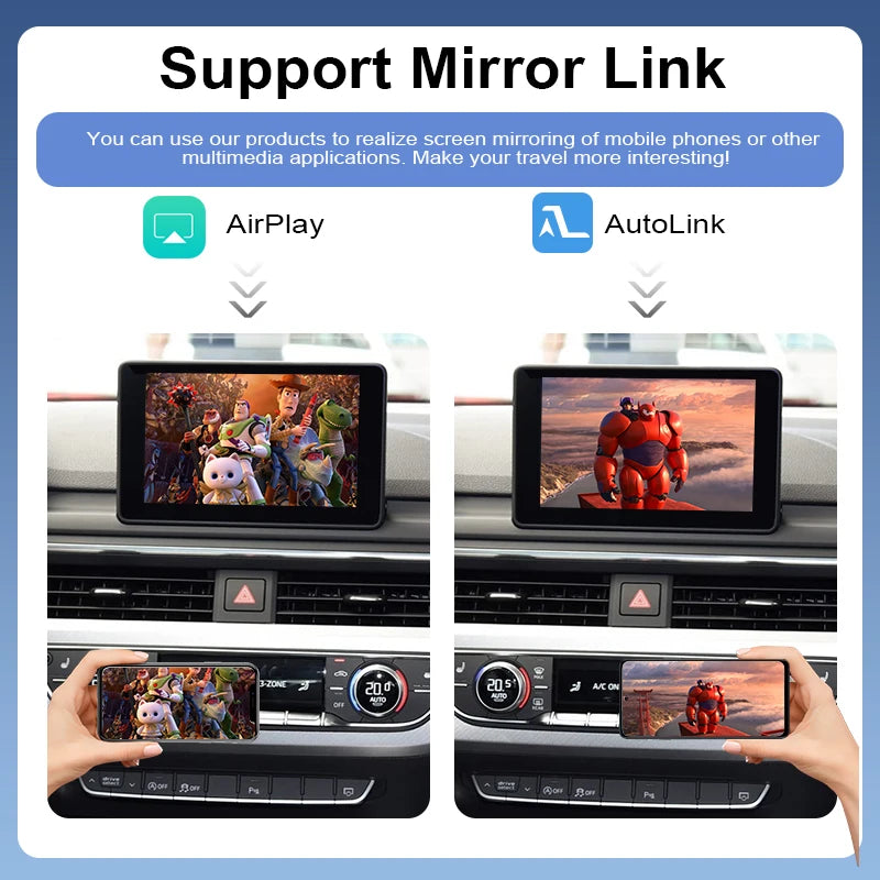 Wireless CarPlay Android Auto Interface for Audi A3 B9 A4 A5 Q5 Q2L Q5L Q7 MIB with AirPlay Mirror Link Functions Reverse Camera