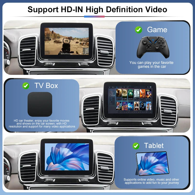 Wireless CarPlay & Android Auto Adapter for Mercedes Benz NTG5.0/5.1 for 2015-2019 GLE/GLS Class AirPlay MirrorLink Plug & Play