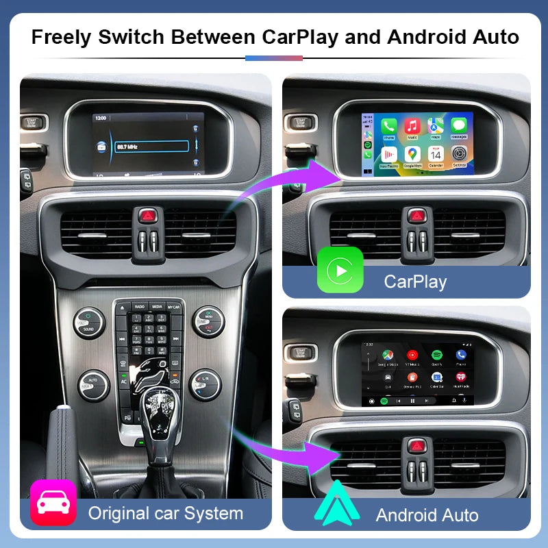 Wireless CarPlay & Android Auto-Volvo V40 V60 XC60 S60 S80 (Factory 7