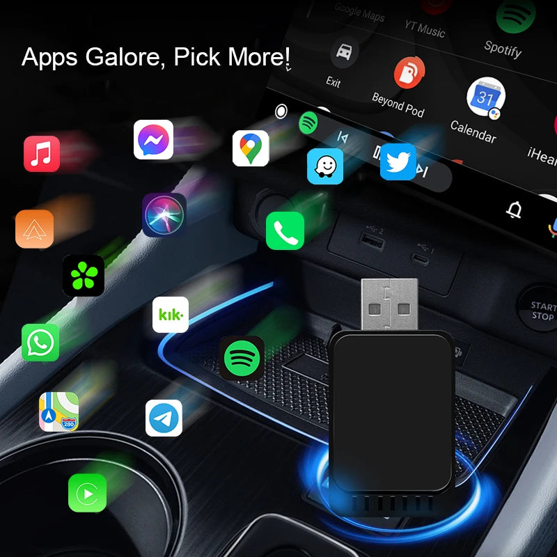 Universal Wired-to-Wireless Carplay USB Adapter Dongle Converter Iphone Smart Box USB Plug Car Play Dongle Box for Iphone