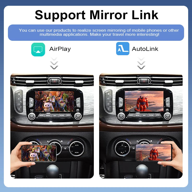 ZTUZAUTO Wireless Apple CarPlay Android Auto Adapter Module Box Alfa Romeo Giulietta 2014-2019 7'' Mirror Link Front/Rear Camera