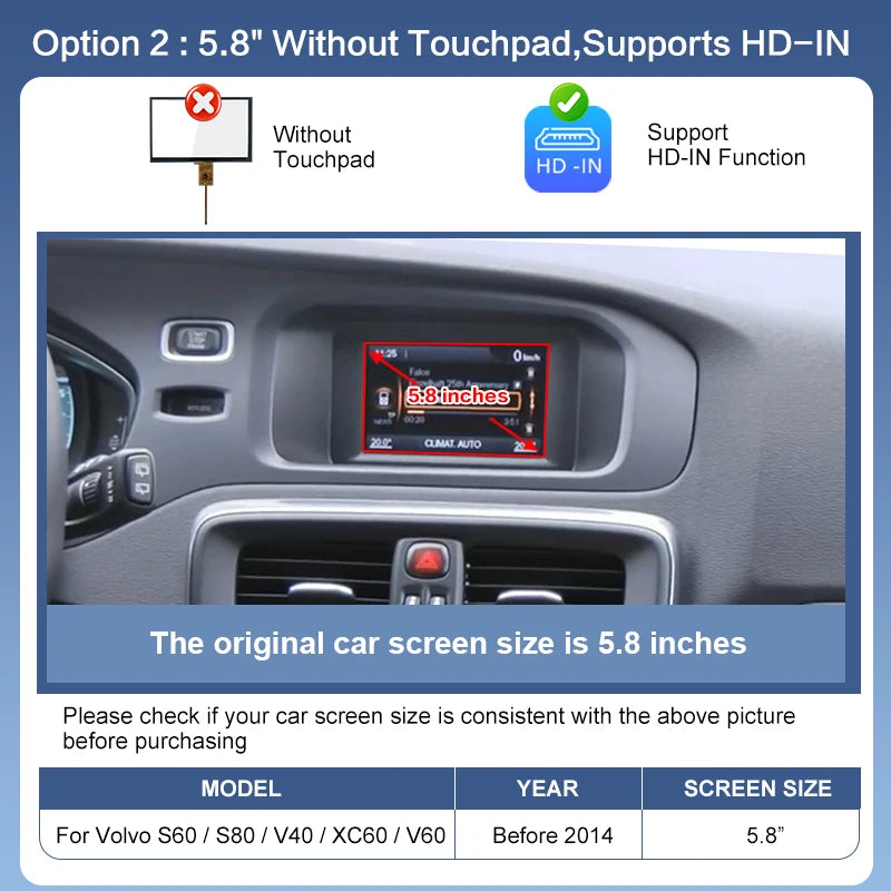 Newest Gen 3 Portable Wireless CarPlay/Android Auto Adapter Voice Control for Volvo V40 V60 XC60 S60 V70 XC70 S80 5.8