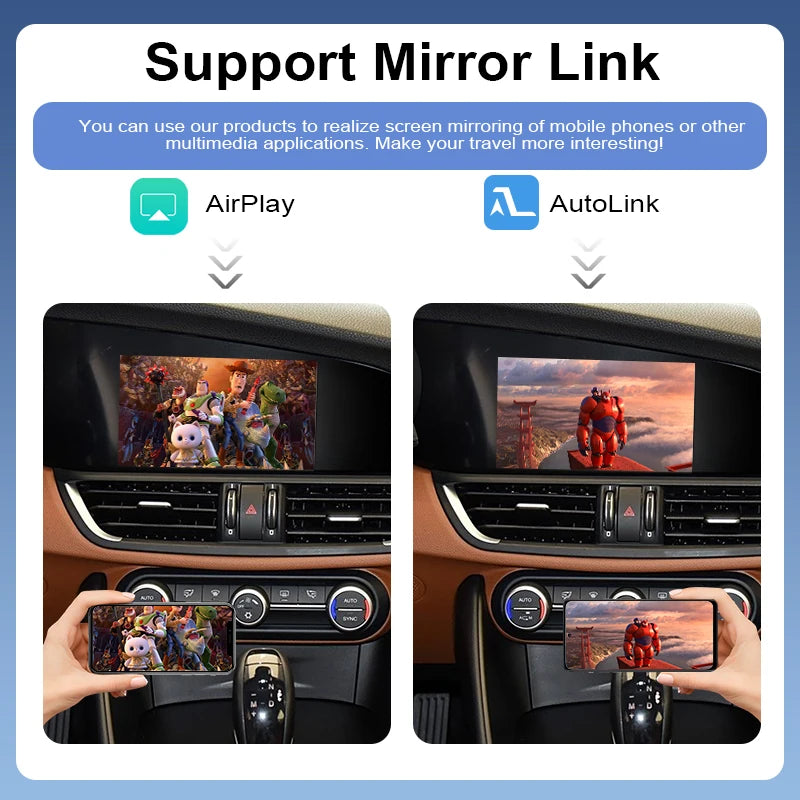 ZTUZAUTO Wireless CarPlay Android Auto Adapter for Alfa Romeo Stelvio/Giulia 2014-2019 Steering Wheel Control Voice