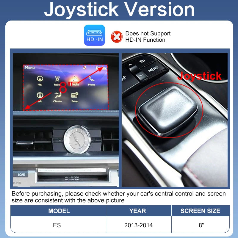 Wireless CarPlay Android Auto Adapter AirPlay MirrorLink for Lexus ES 2013-2017 Voice Control (Siri/Google) Camera Support