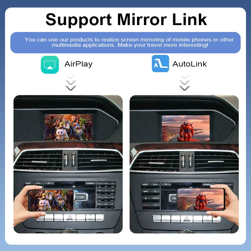 Wireless CarPlay Android Auto Adapter Voice Control 360 Camera Support for Mercedes Benz A/B/C/E Class GLA/CLA/GLK/SLK/CLS W204