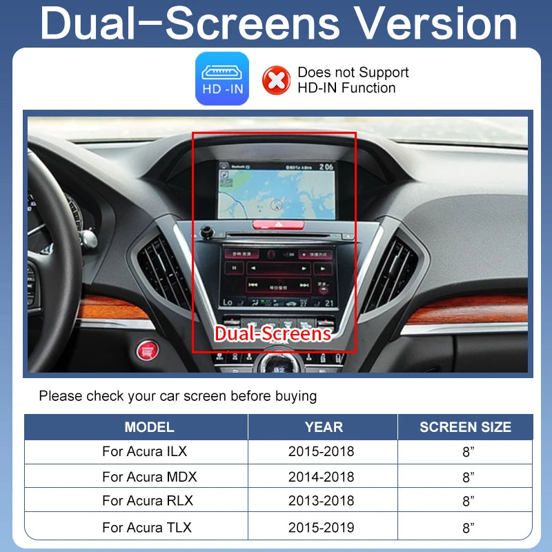 Wireless Carplay for Acura YD3 MDX TLX ILX RLX with Car Play Android Auto Mirror Link AirPlay Navigation Support OEM Cameras