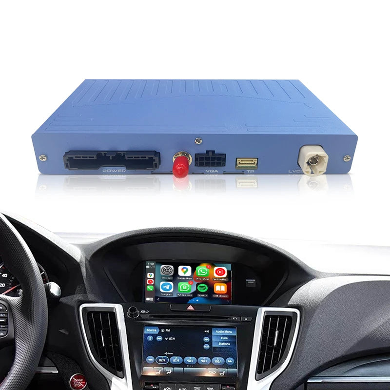 Wireless CarPlay Android Auto Mirror Link AirPlay Navigation Support Cameras Voice Control for Acura TLX 2015-2017 USB/Bluetooth