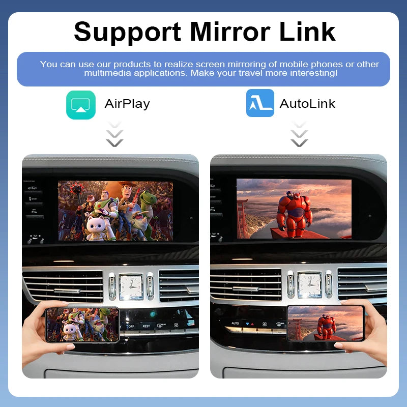 ZTUZAUTO Wireless Bluetooth Carplay Adapter for Mercedes Benz S-Class/CL W221 2010-2012 Voice Control (Apple/Siri/Google) 360