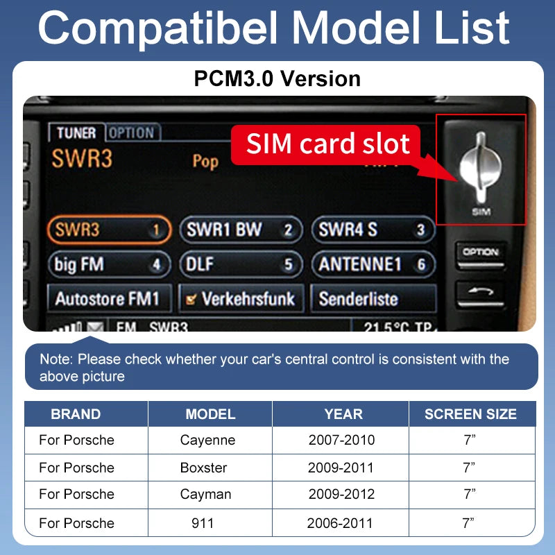 Wireless CarPlay Adapter for Porsche 2009-2018 Cayenne Panamera Macan 911 Bosster Android Auto Mirror with Rear Camera Support