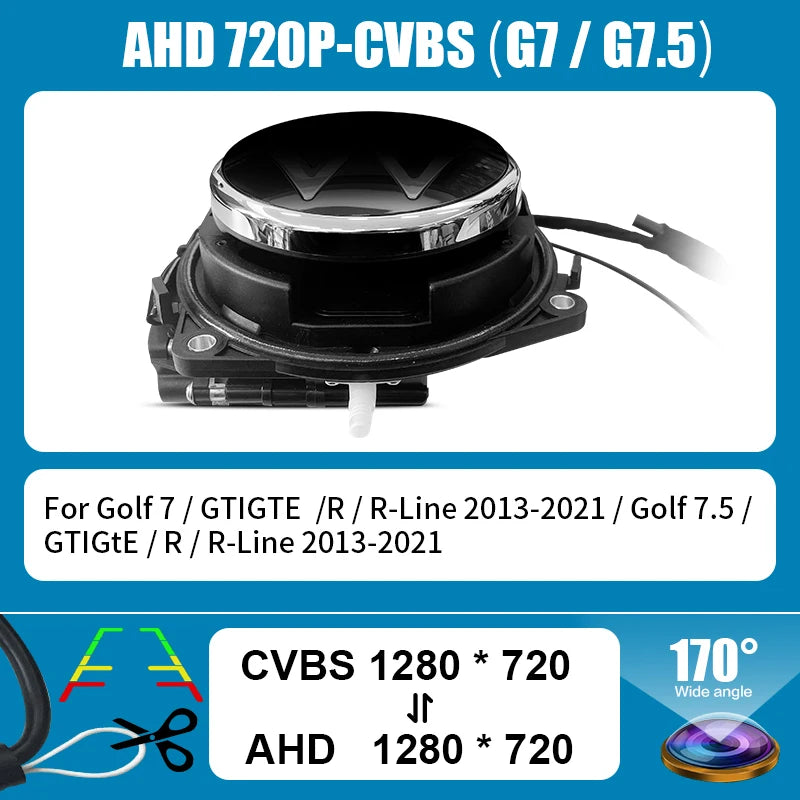 170 Wide Angle Fisheye Lens AHD 1080P Flip Emblem Car Reverse Backup Parking Camera Sony Sensor IP68 Waterproof Night Vision