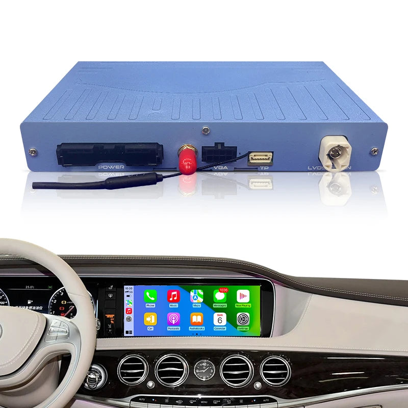 Wireless CarPlay & Android Auto Mercedes Benz NTG5.0 OEM Screen Upgrade with Voice Control & 360 Camera Support
