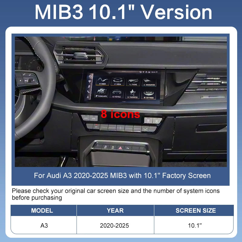 ZTUZAUTO Wireless CarPlay Android Auto Adapter for Audi A3 2020-2025 MIB3 OEM Cameras AirPlay Mirror Link Supports Siri Google