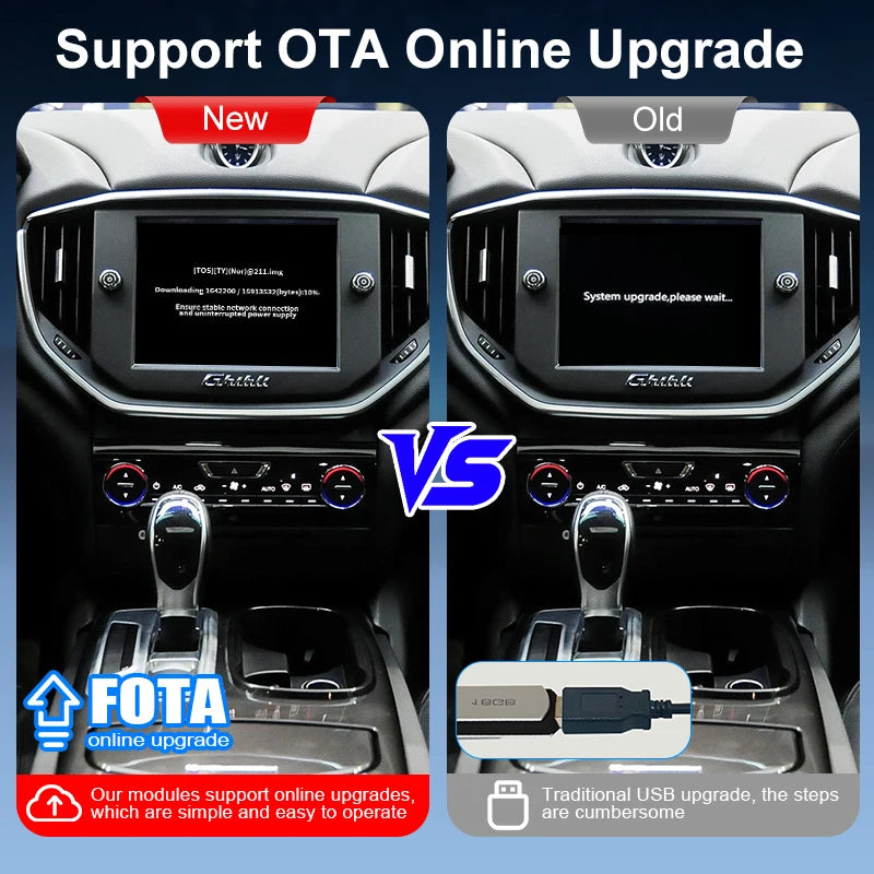 Newest Wireless CarPlay Adapter Maserati Ghibli 2014 Android Auto Mirror Link AirPlay Navi Support Touch Control 360 Camera Siri/Google