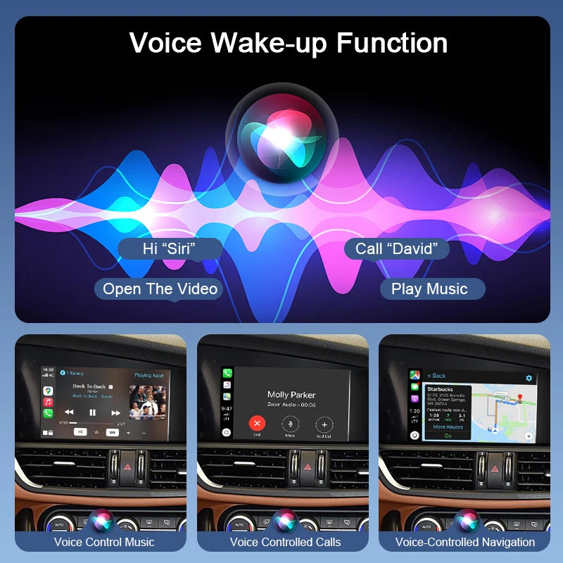 ZTUZAUTO Wireless CarPlay Android Auto Adapter for Alfa Romeo Stelvio/Giulia 2014-2019 Steering Wheel Control Voice