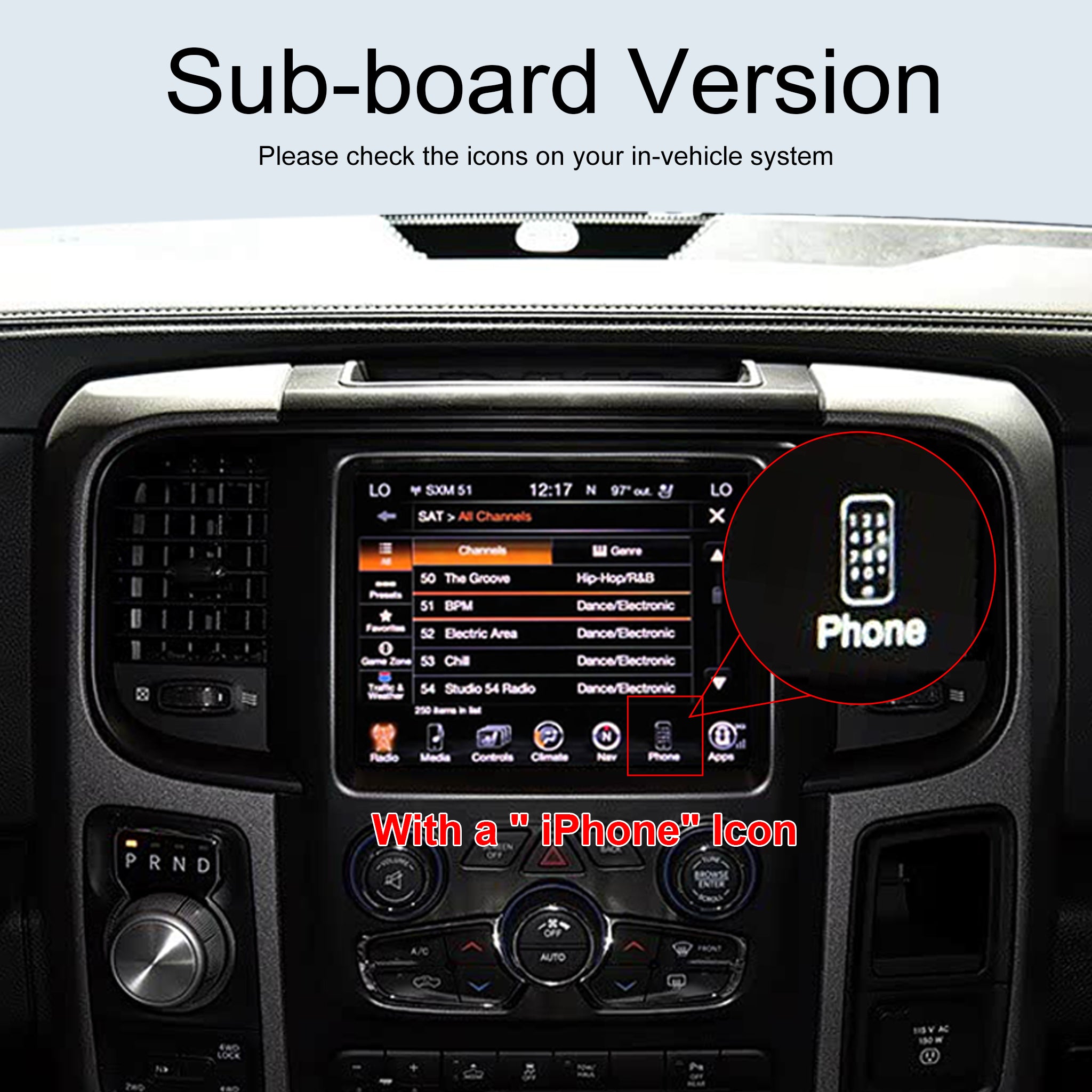Gen3 CarPlay Decoder Module for Dodge Uconnect Radio Dodge Challenger / Viper Ram / Journey / Dart OEM Factory Screen Upgrade