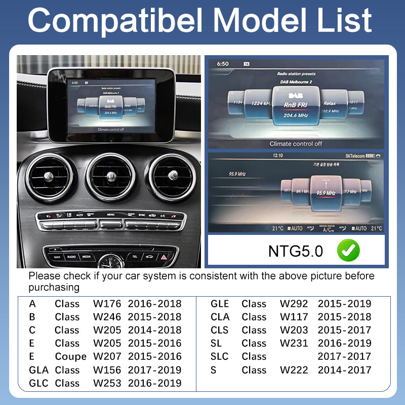 Wireless Portable CarPlay Android Auto AirPlay Screen Upgrade for Mercedes Benz A/B/C/E/S/CLA/GLA/GLC/CLS/GLE W205 Mirror Link