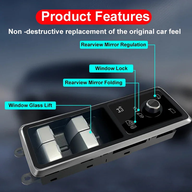 Electric Window Switch with Liquid Crystal Button for Land Rover Range Rover Sport Vogue Discovery 5 2013-2019, Power Window Mas