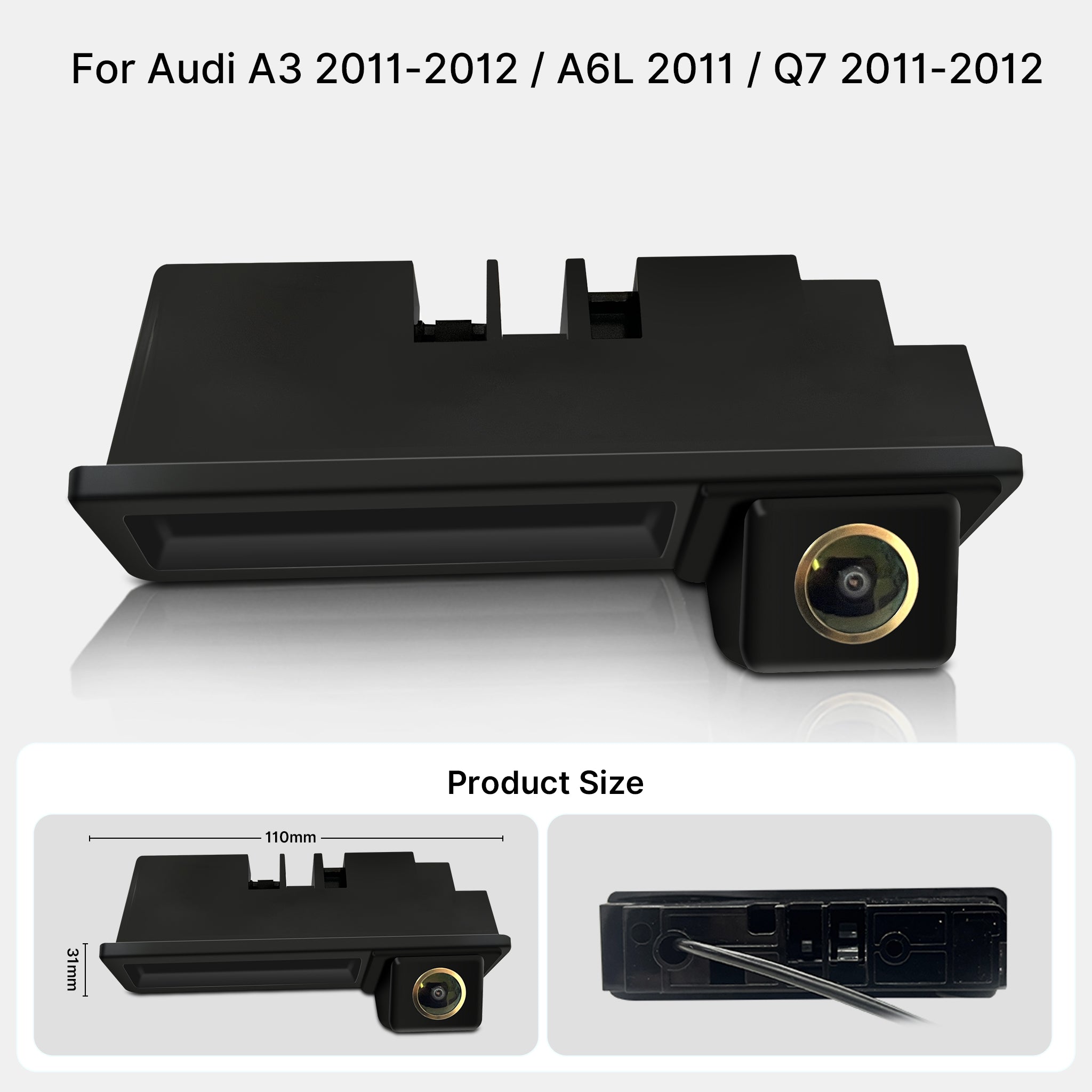 Audi VW Skoda Trunk Handle Backup Camera | Golden Fisheye Lens Rear View Reverse Camera