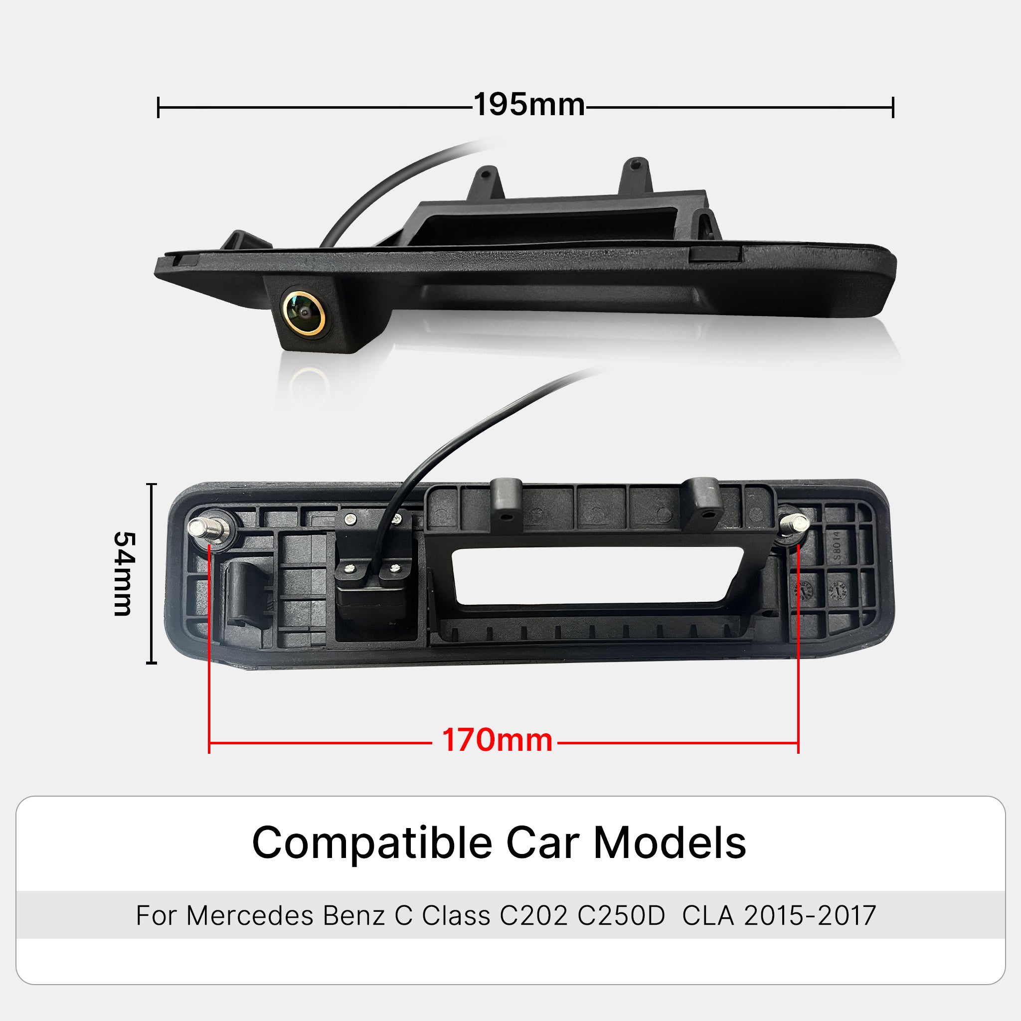 Rear View Backup Camera for Mercedes-Benz C E S GLK GLA Class | Trunk Handle Replacement