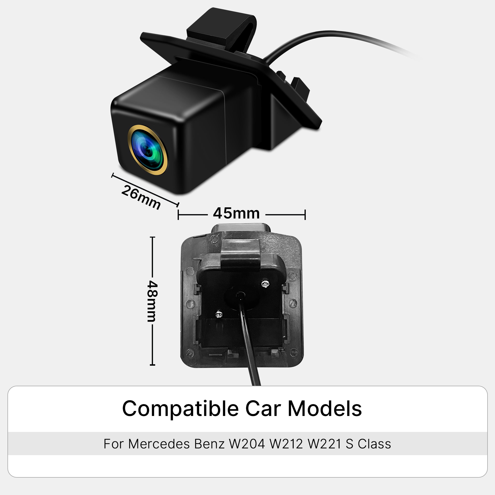 Rear View Backup Camera for Mercedes-Benz C E S GLK GLA Class | Trunk Handle Replacement