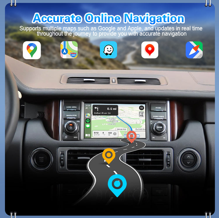 Wireless Carplay Android Auto Box for Range Rover / Land Rover Discovery 4 2009-2012 Denso Multimedia Navigation Plug and Play