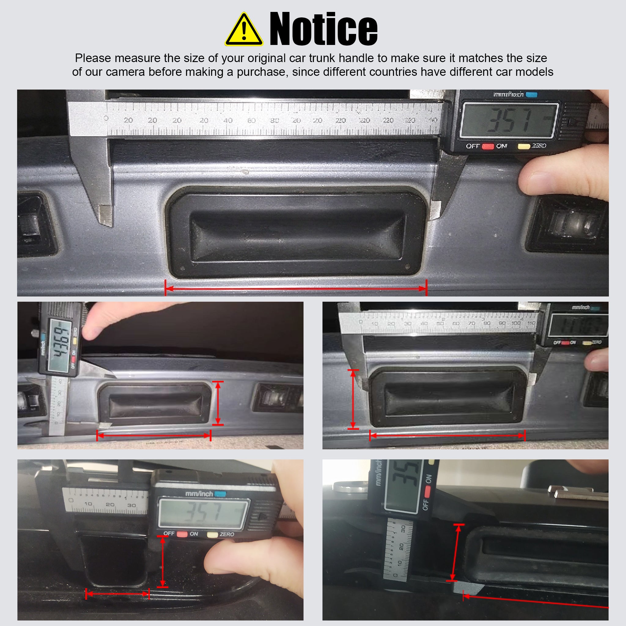 Audi VW Skoda Trunk Handle Backup Camera | Golden Fisheye Lens Rear View Reverse Camera