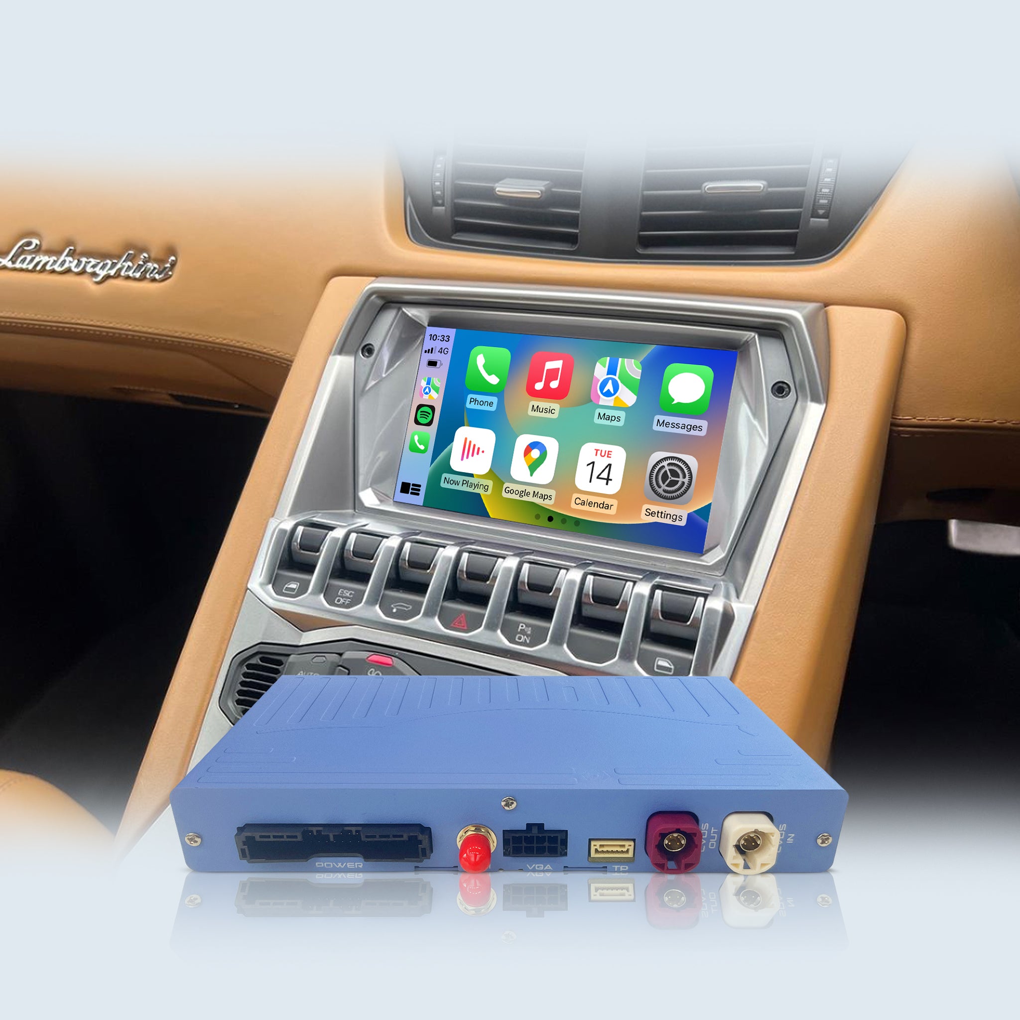 OEM Integration Wireless CarPlay Retrofit Kit for Lamborghini Aventador 2012-2019