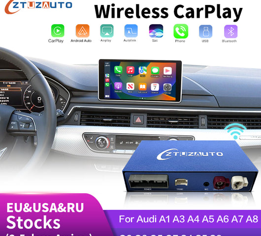 Wireless Apple CarPlay Android Auto Interface for Audi A1 A3 A4 A5 A6 A7 A8 Q2 Q3 Q5 Q7, with Mirror Link AirPlay Car Play Functions