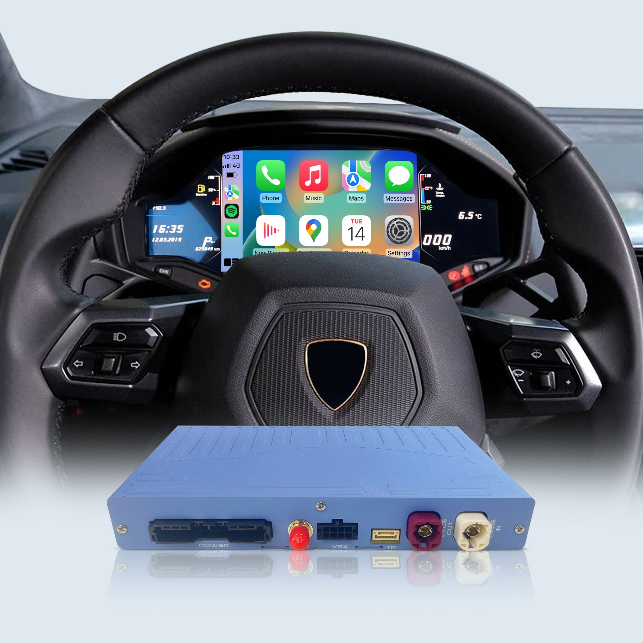 Wireless CarPlay System for Lamborghini Huracán (2014-2018) Instrument Cluster Display