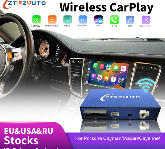 Wireless Apple Carplay For Porsche 911 Bosxter Cayman Macan Cayenne Panamera PCM/CDR Android Auto Support Rear Camera