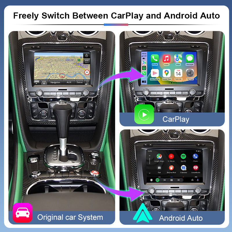 Wireless CarPlay AI Box For Bentley Continental GT/Flying Spur/ Mulsanne  Android Auto Airplay Mirror link Retrofit Multimedia Navigation