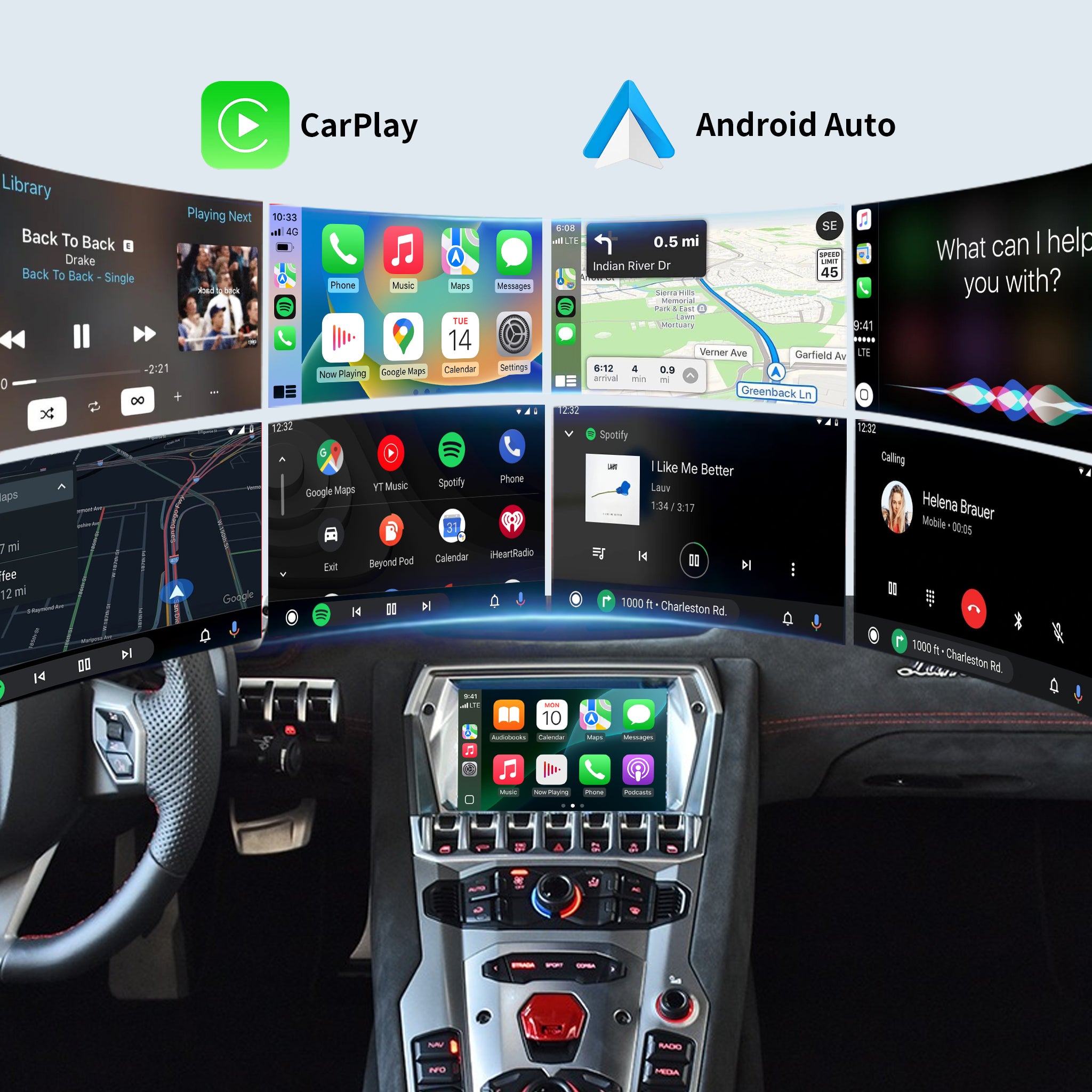 OEM Integration Wireless CarPlay Retrofit Kit for Lamborghini Aventador 2012-2019