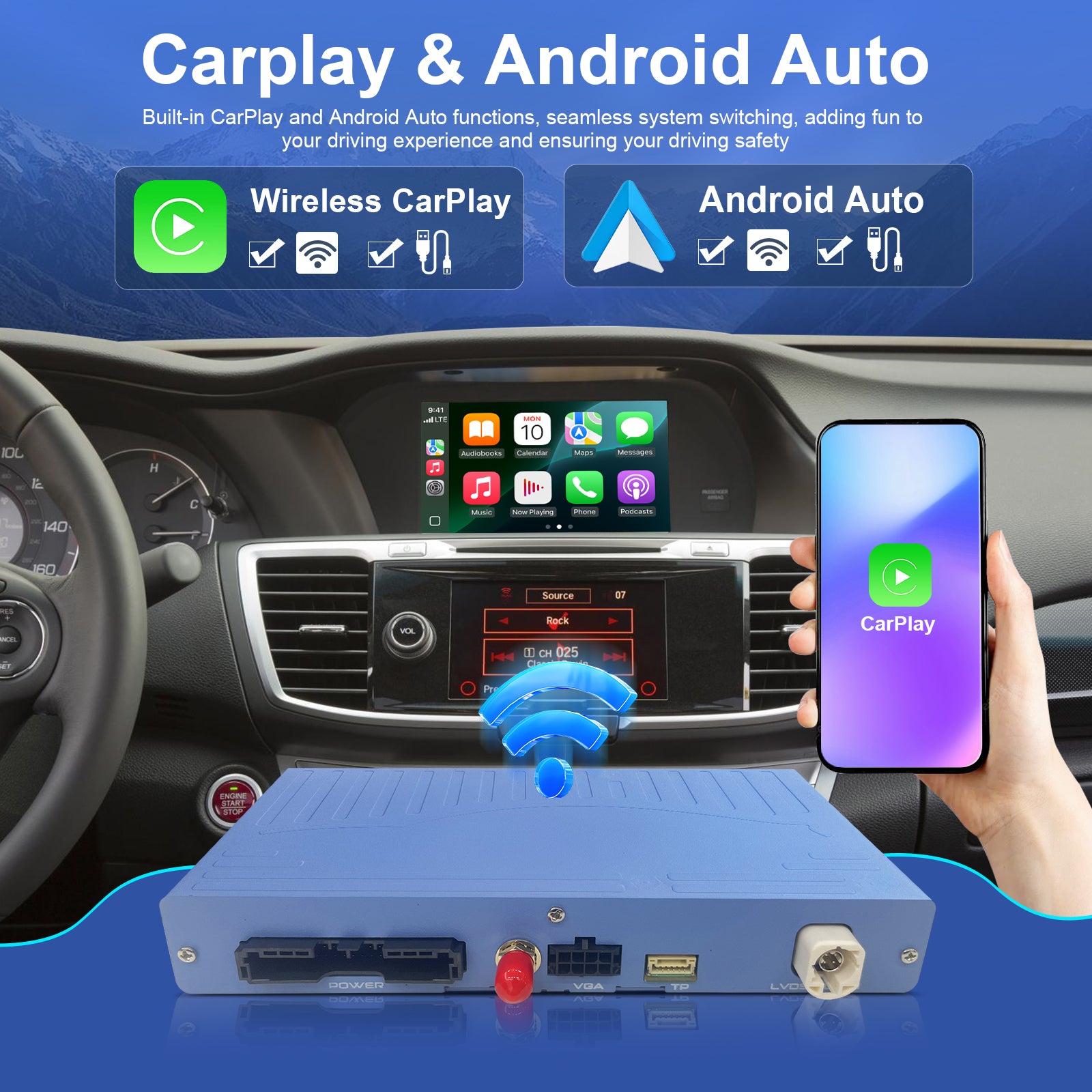 Wireless CarPlay & Android Auto Upgrade for Honda Odyssey (Dual Screen Models)
