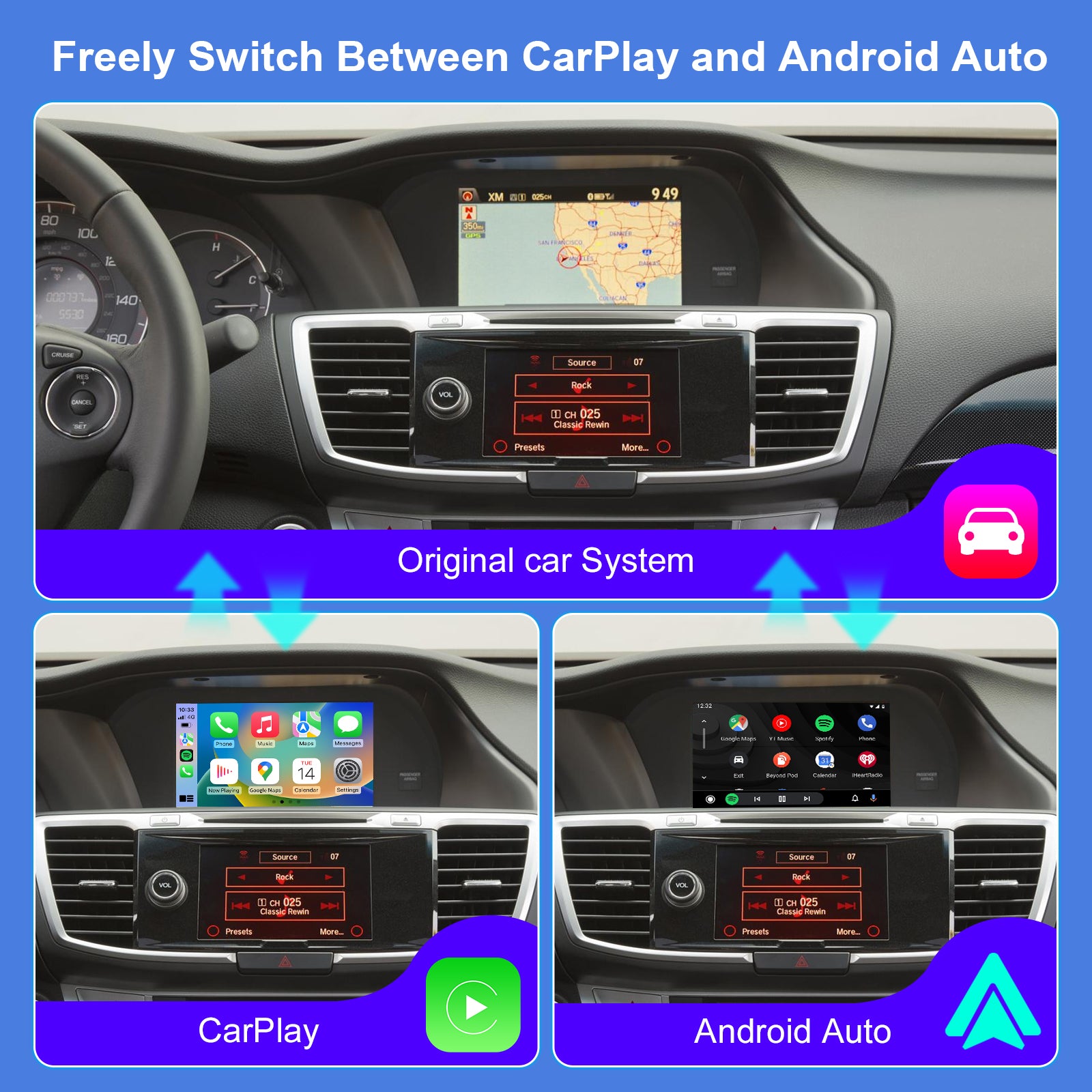 Wireless CarPlay & Android Auto Upgrade for Honda Odyssey (Dual Screen Models)
