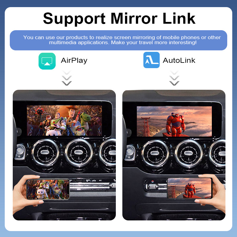 2026 Wireless CarPlay Adapter for Mercedes Benz NTG6.0 A B C E CLS CLA GLA GLB Class 2018-2022 Mirror Link & Airplay Compatibility