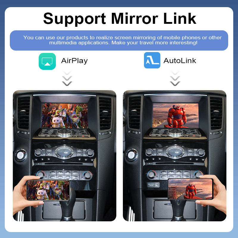 Wireless Apple CarPlay Android Auto Retrofit for Infiniti 2015-2019 Q60 Q70 QX70 Mirror-Link AirPlay YouTube Carplay Adapter