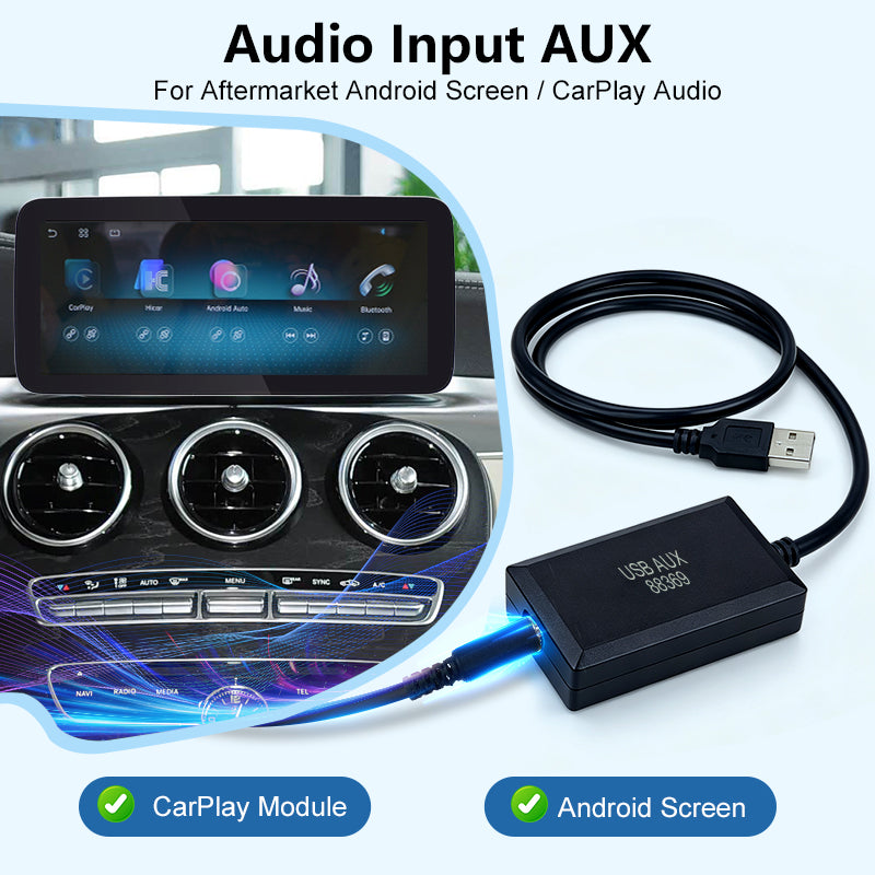AUX to USB Adapter for Mercedes Benz NTG 5.0/5.1/5.5/6.0 System Audio Input Output Converter Aux Activator