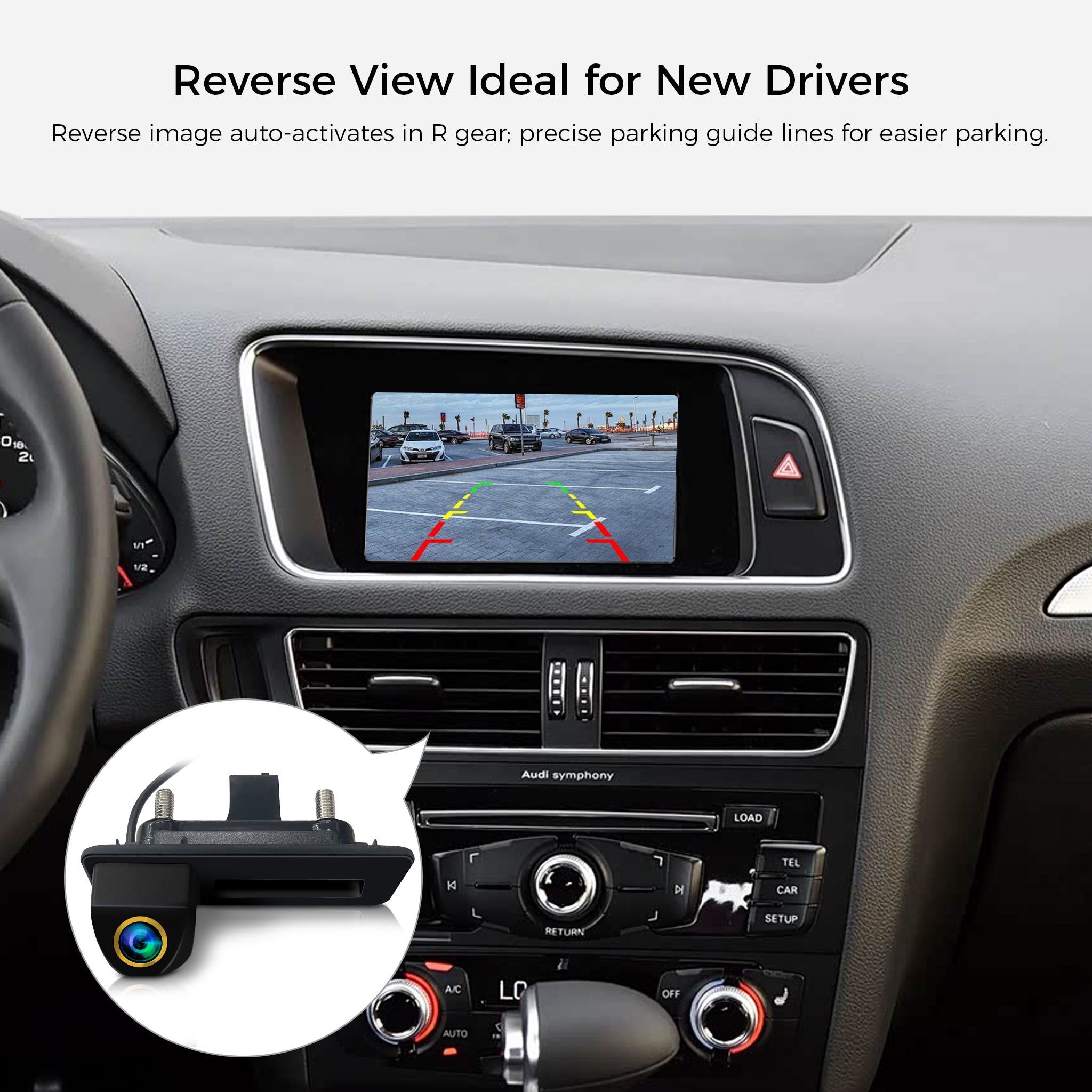Audi VW Skoda Trunk Handle Backup Camera | Golden Fisheye Lens Rear View Reverse Camera