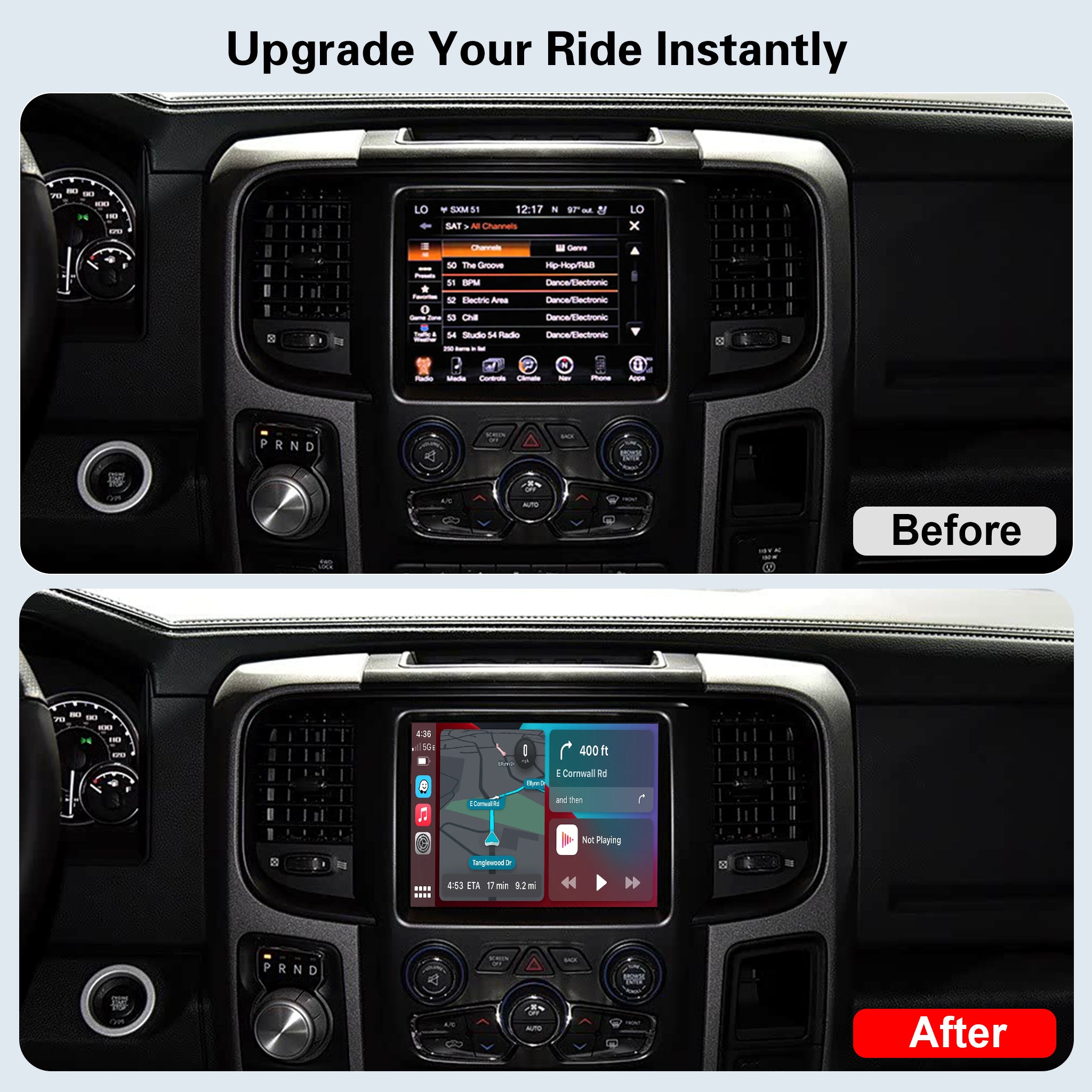 Gen3 CarPlay Decoder Module for Dodge Uconnect Radio Dodge Challenger / Viper Ram  / Journey  / Dart OEM Factory Screen Upgrade