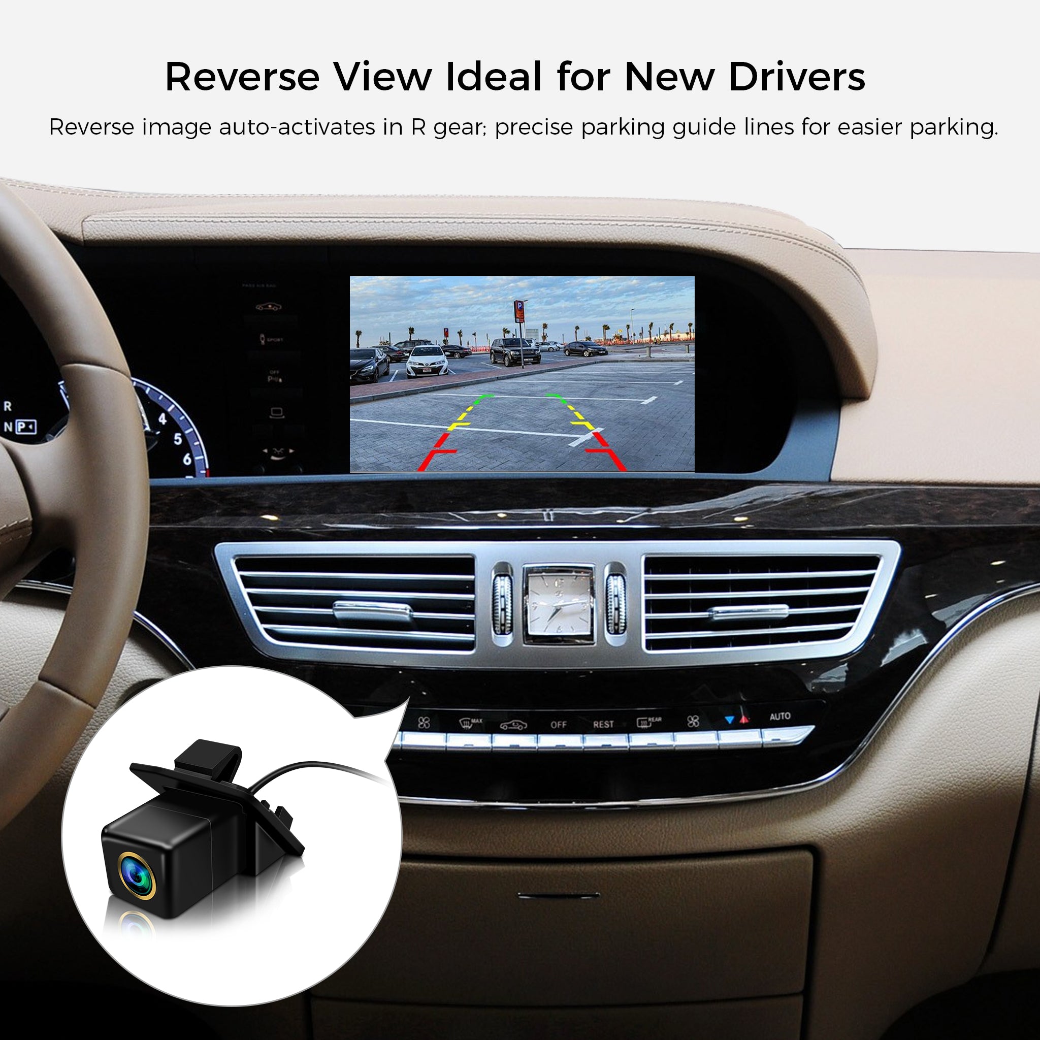 Rear View Backup Camera for Mercedes-Benz C E S GLK GLA Class | Trunk Handle Replacement