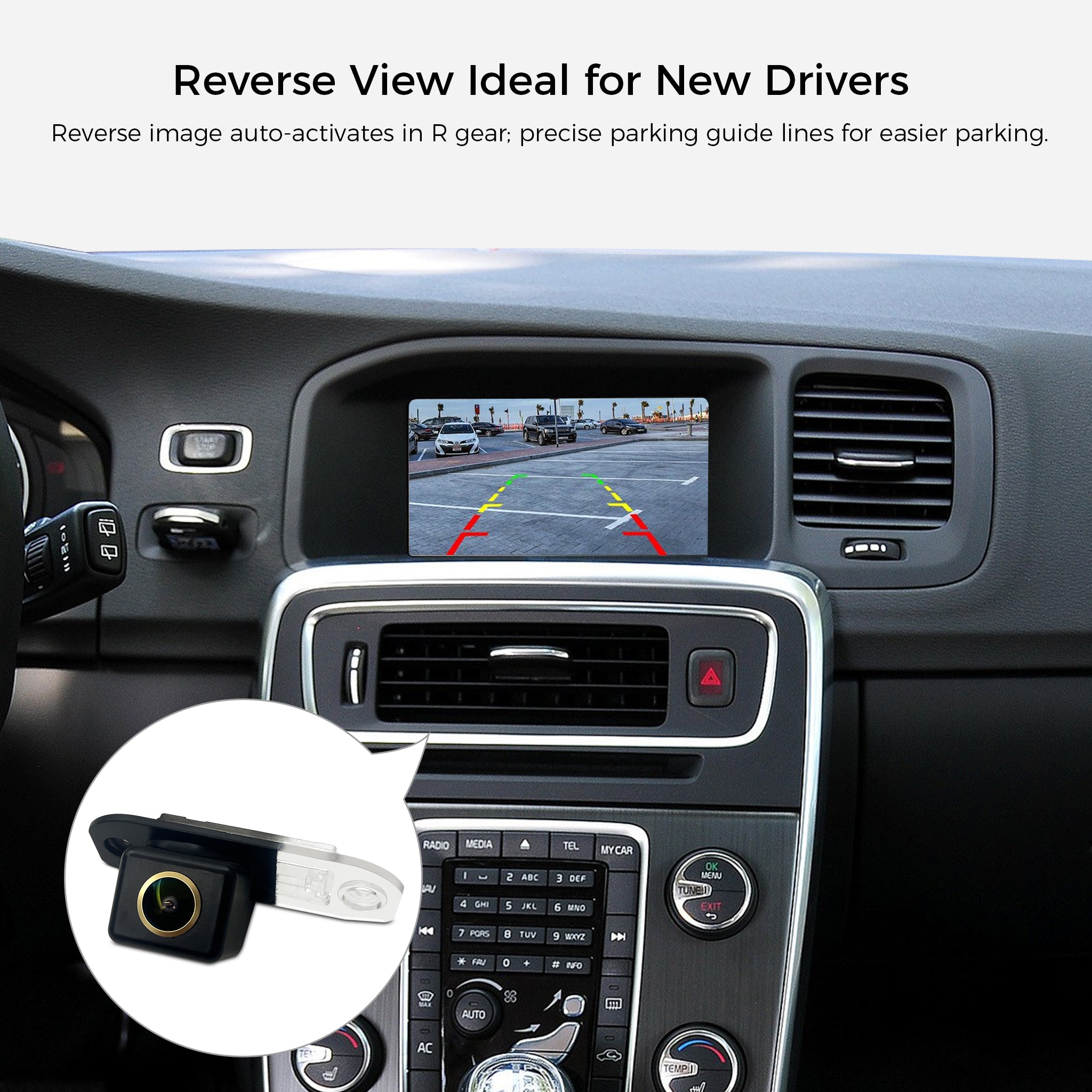 AHD 1080P 720P Rear View Backup Camera for Volvo S60 S80 V60 XC60 XC90 | OEM Fit Handle Replacement