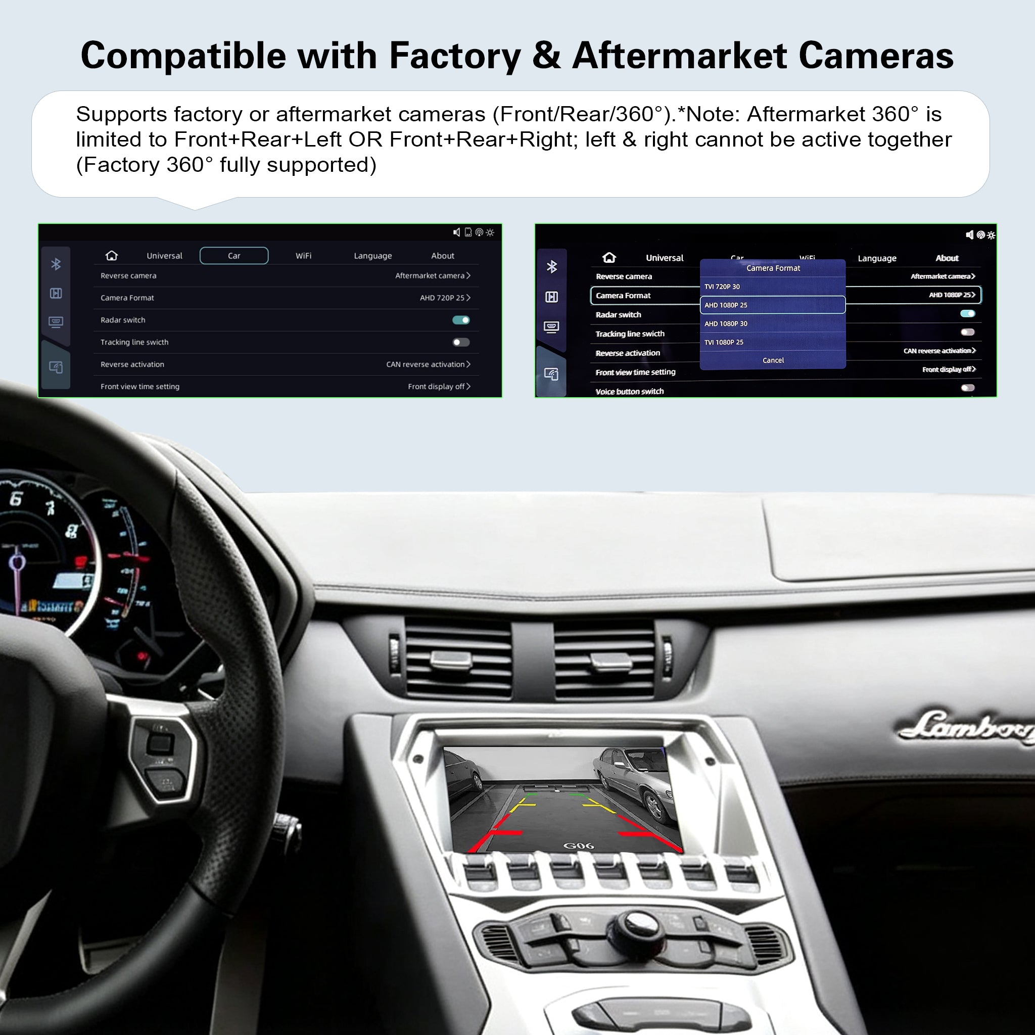 OEM Integration Wireless CarPlay Retrofit Kit for Lamborghini Aventador 2012-2019