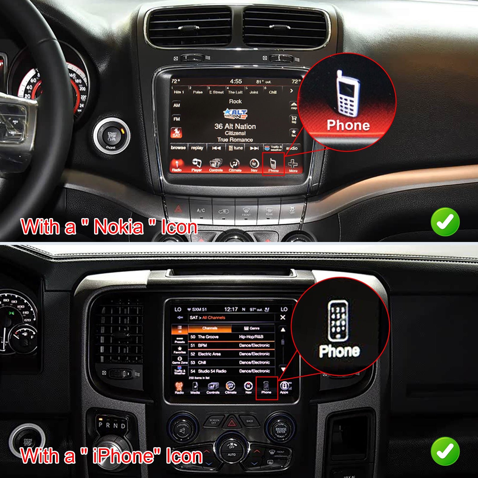 Gen3 CarPlay Decoder Module for Dodge Uconnect Radio Dodge Challenger / Viper Ram  / Journey  / Dart OEM Factory Screen Upgrade