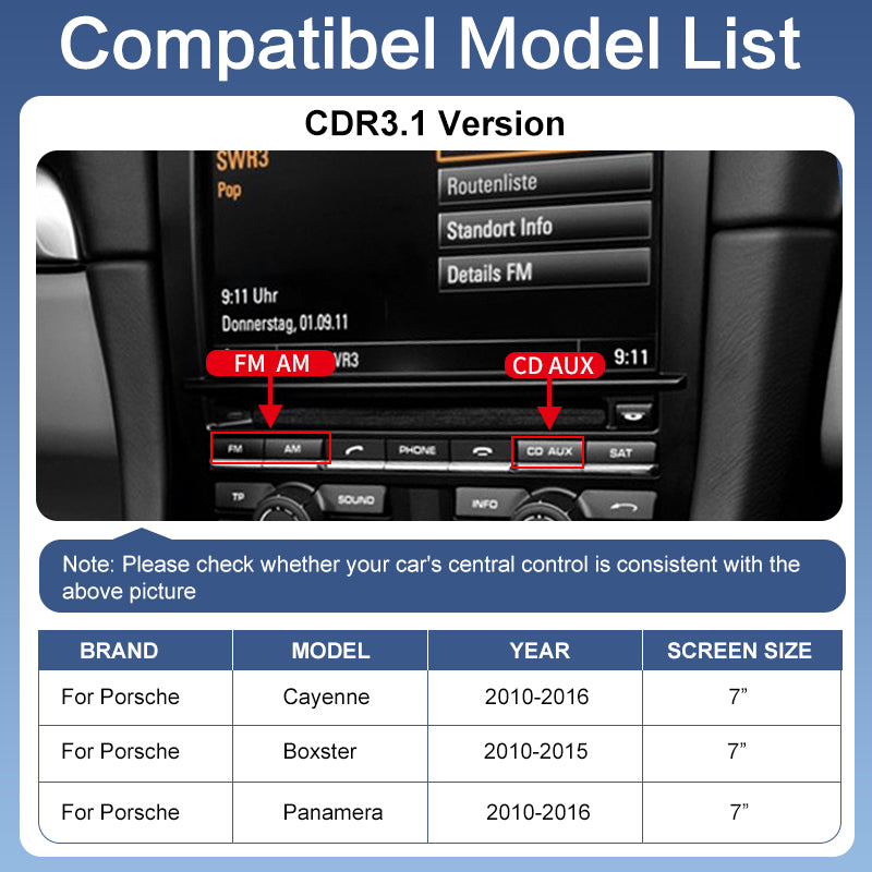 Wireless Apple Carplay For Porsche 911 Bosxter Cayman Macan Cayenne Panamera PCM/CDR Android Auto Support Rear Camera