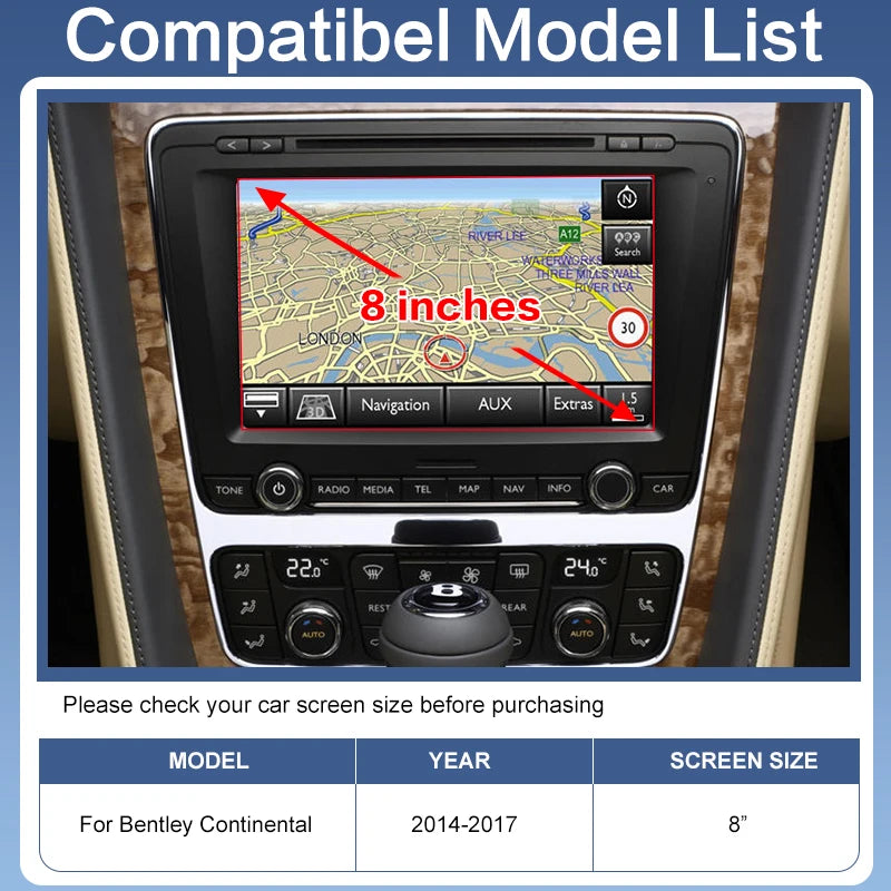 Wireless Portable Apple CarPlay Android Auto Voice Control Camera USB Continental GT Flying Spur 2004-2011 Retrofit Navigation