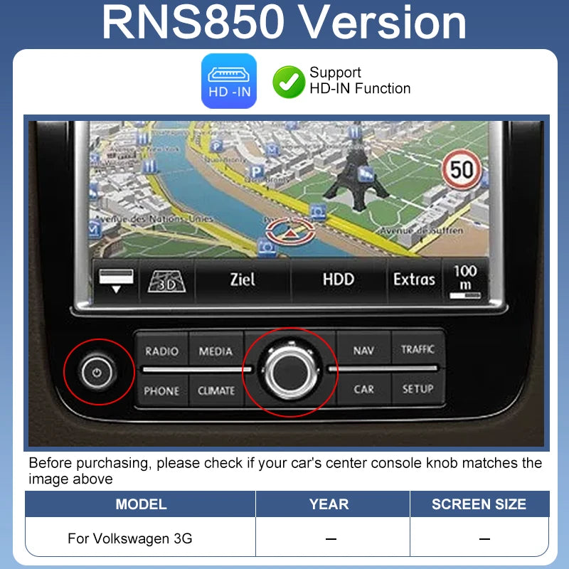 ZTUZAUTO Wireless CarPlay Android Auto Adapter VW Touareg RNS850 2011-2015 OEM 8