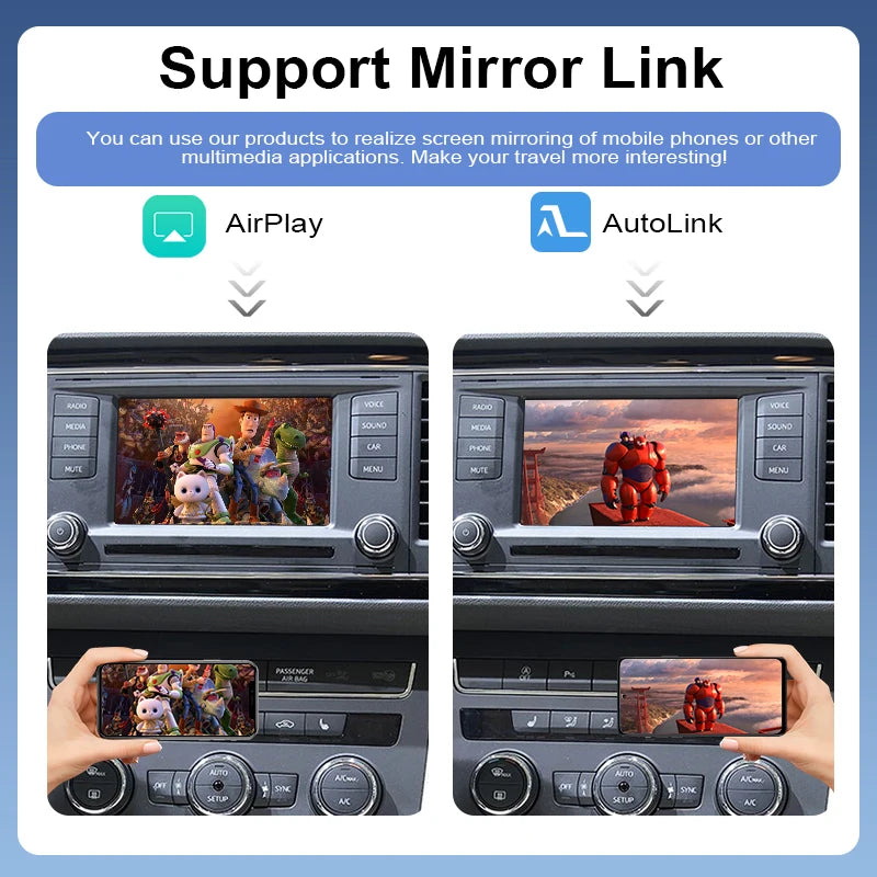 Wireless CarPlay Android Auto Adapter Seat Series MIB/MIB2 2013-2016 Support Mirror Link AirPlay Spotify Rear Cameras Skoda